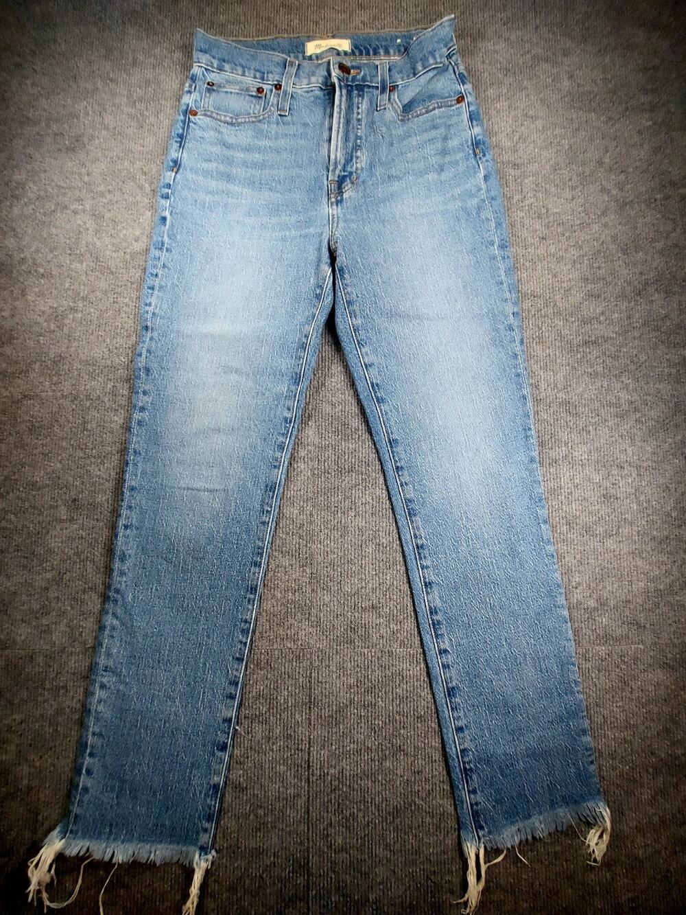 Madewell The Perfect Vintage Jean High Rise Raw Hem Light Wash Blue Size 26